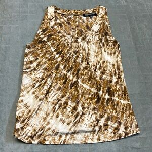 Jones New York Collection Petite Tank Top, Gold, Cream, Polyester, Size SP